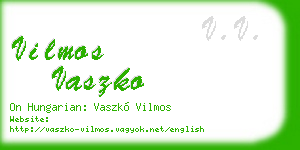 vilmos vaszko business card